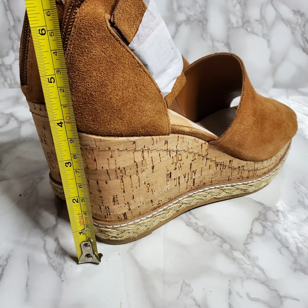 Dolce Vita Brown Suede Wedge Sandals Otto 7.5 - Picture 6 of 11